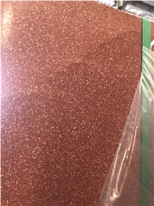 Inorganic Cement Red Terrazzo Polished Slabs